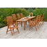 Metompkin 8 - Person Wood Patio Dining Set with Extendable Rectangular Table