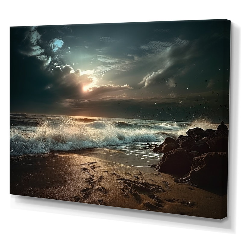 «Rocky Beach Scenery I», reproduction sur toile, Toile tendue, H 24 po x l 32 po x P 1 po