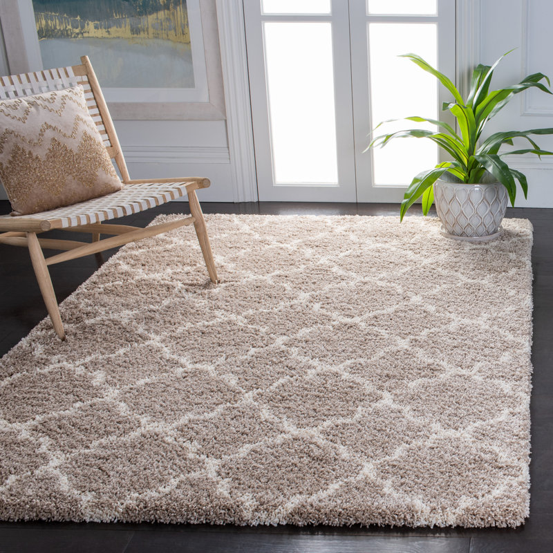 Bonaire Performance Geometric Rug, Rectangle 5'3" x 7'6", Light Grey/Ivory