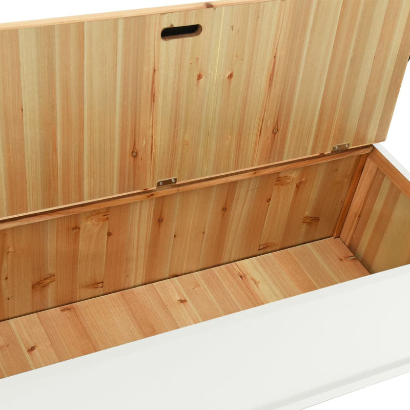 Banc de rangement Cleda, Blanc / brun