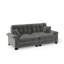 Canapé moderne à trois places en chenille grise de 94 pouces, équipé d'un support à ressorts durable et de coussins en mousse épaisse et dense.-83135829