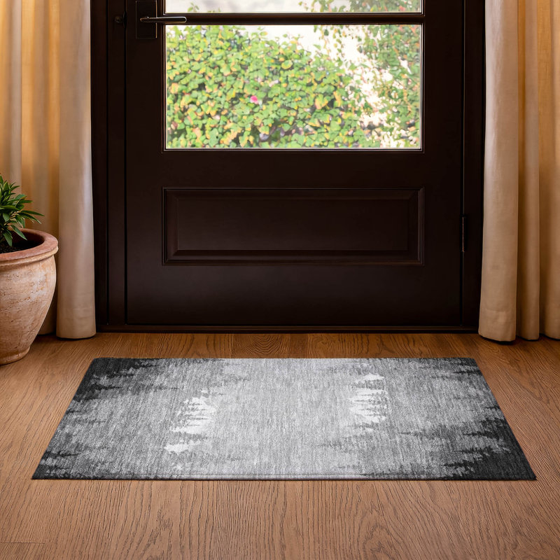 Machine Washable Indoor/Outdoor Chantille ACN2861 Lodge Rug, 1'8" x 2'6", Gray