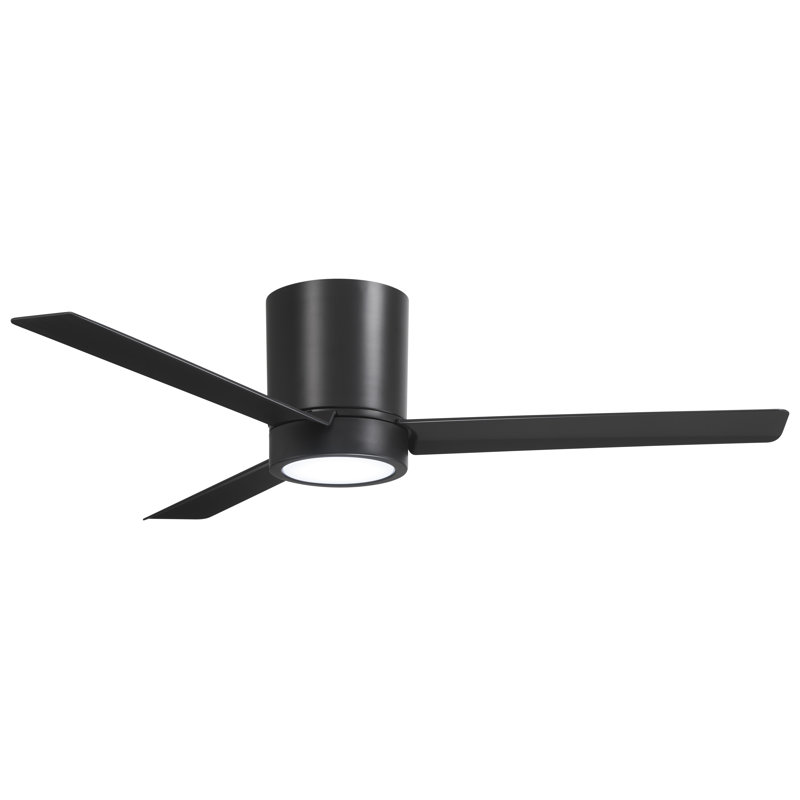 52'' Black Low Profile LED Ceiling Fan with Remote