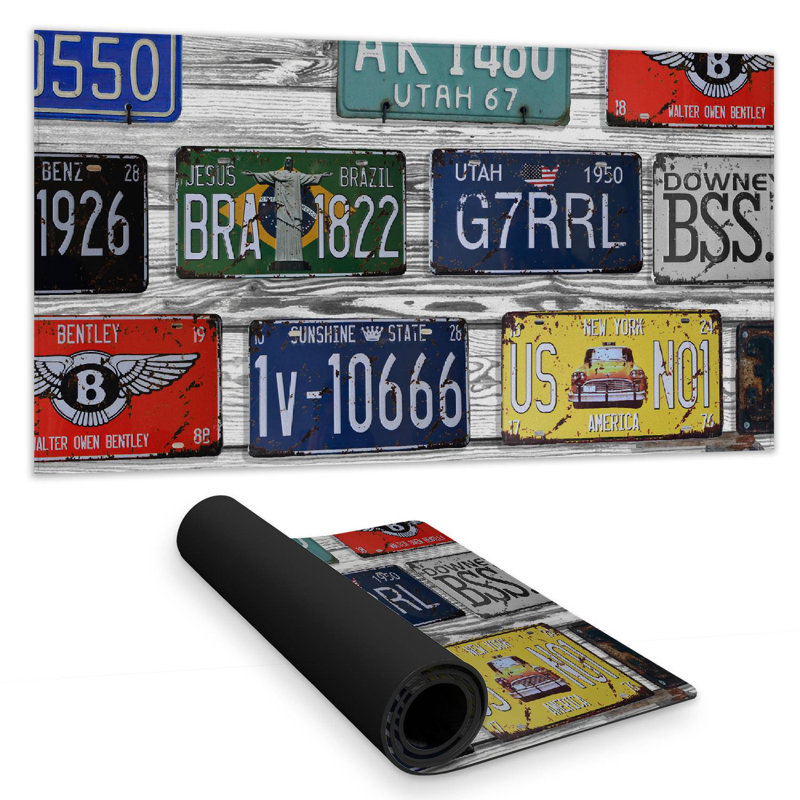 Number plates - 15.75"x31.50" Desk mat