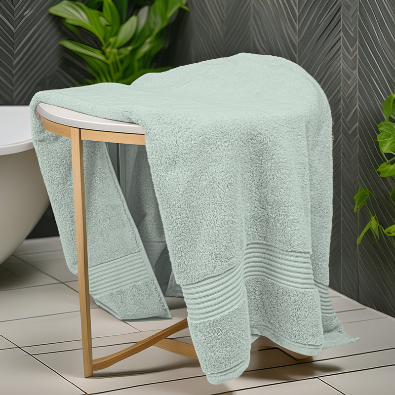 100% Cotton, Zero Twist Bath Sheet set 2 pieces (2 x Bath Sheet - 100x150) 580GSM, Mint Sage