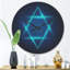 Horloge murale Neon Star of David-63618134