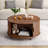 31.5" Modern Round Coffee Table With 360° Curved Sliding Door-869235548