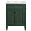 Meuble-lavabo 24 po avec 2 portes et tiroir escamotable, armoire de rangement de salle de bain avec lavabo, portes à fermeture en douceur avec organisateurs-121709009