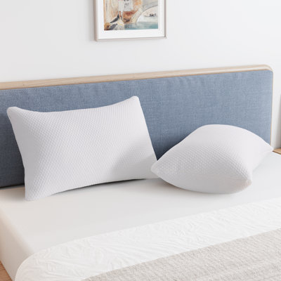 Paquet de 2 oreillers réglables en mousse viscoélastique déchiquetée - Grand / moyen oreillers de taille standard avec housse amovible lavable, parfait pour tous les dormeurs
