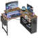Monike 42'' W Modern Computer Desk with Reversible Storage Shelves,Small L Shaped Desk with LED Light and Monitor Stand