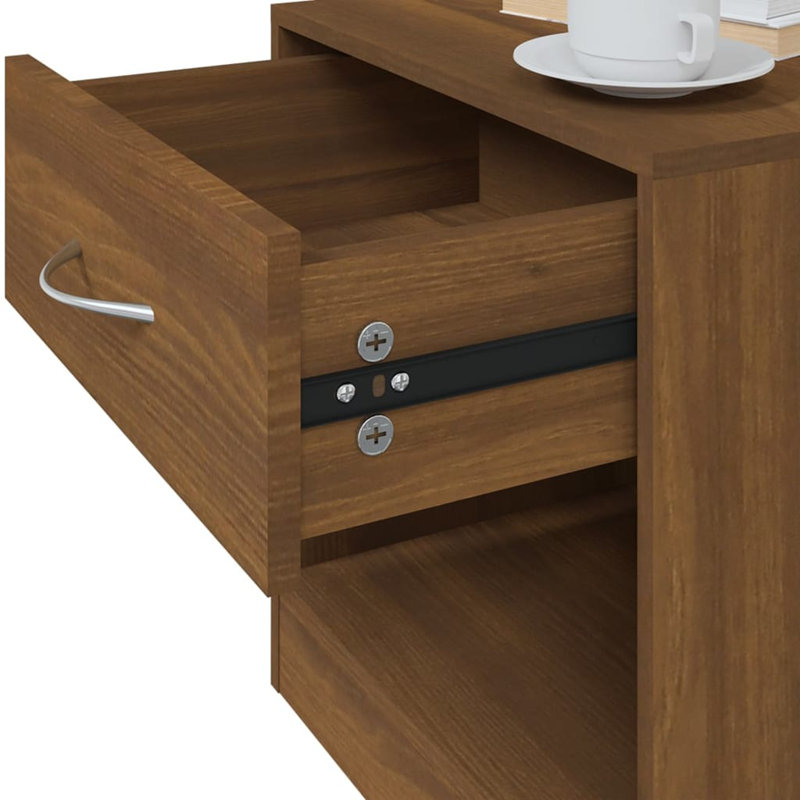 Doraville 1 Drawer Bedside Table, Brown