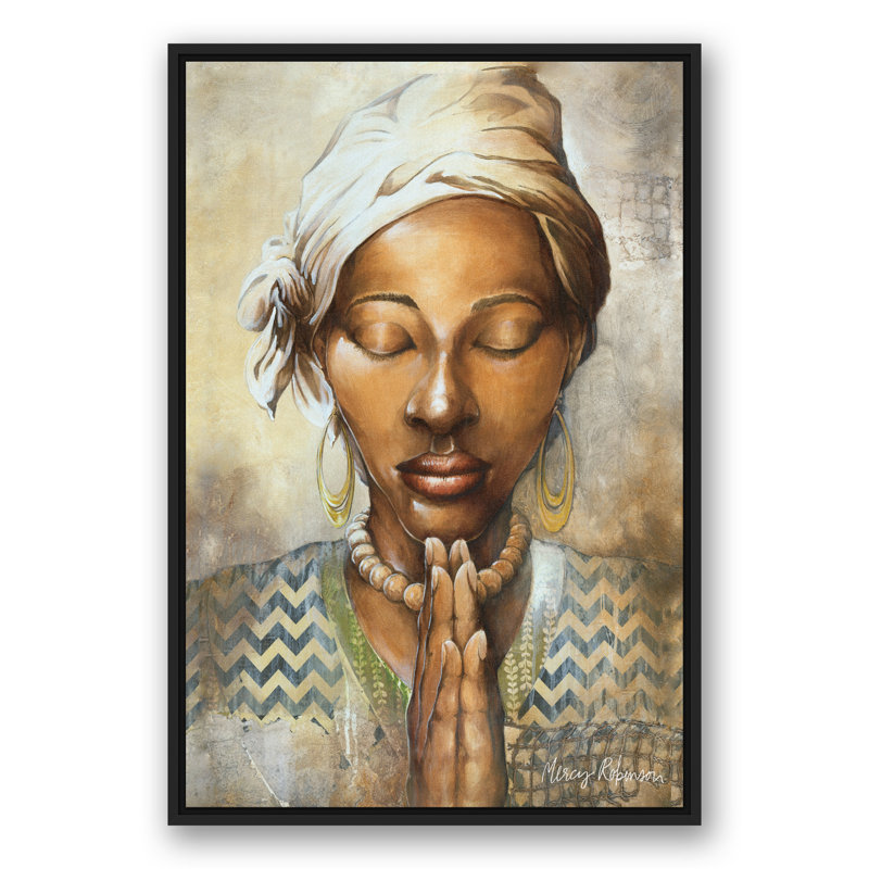 «Woman Praying», reproduction d'art sur toile, H 37,75 po x l 25,75 po