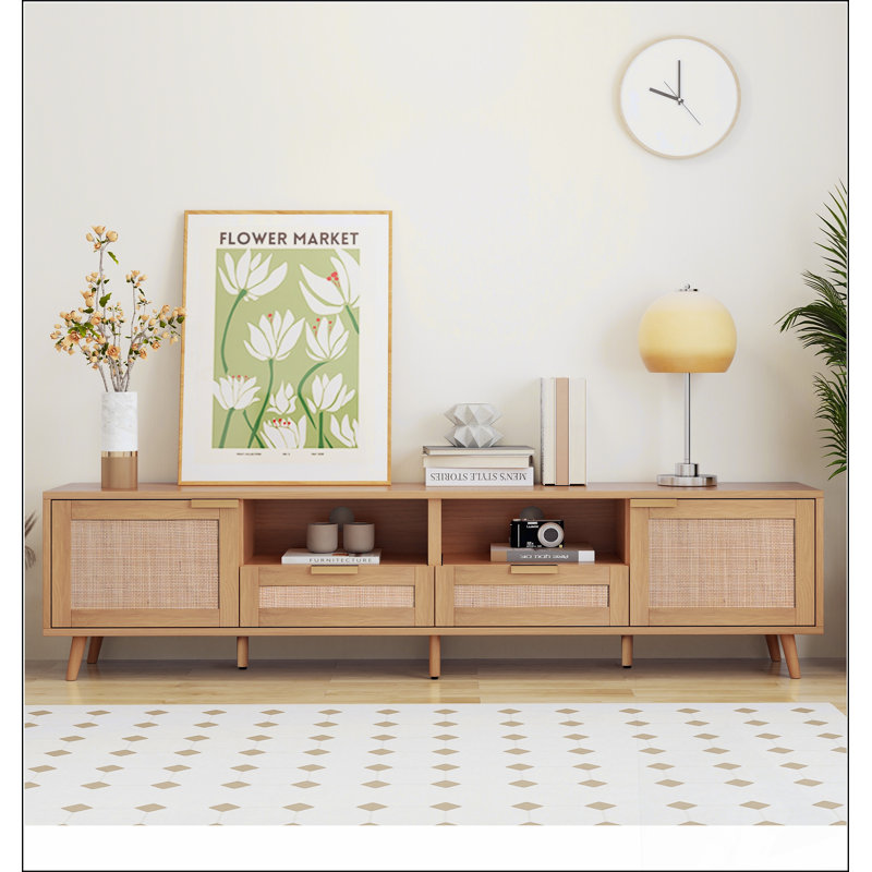 TV Stand with Drawers, 65+ Inch TVs Stable support, multi-functional design