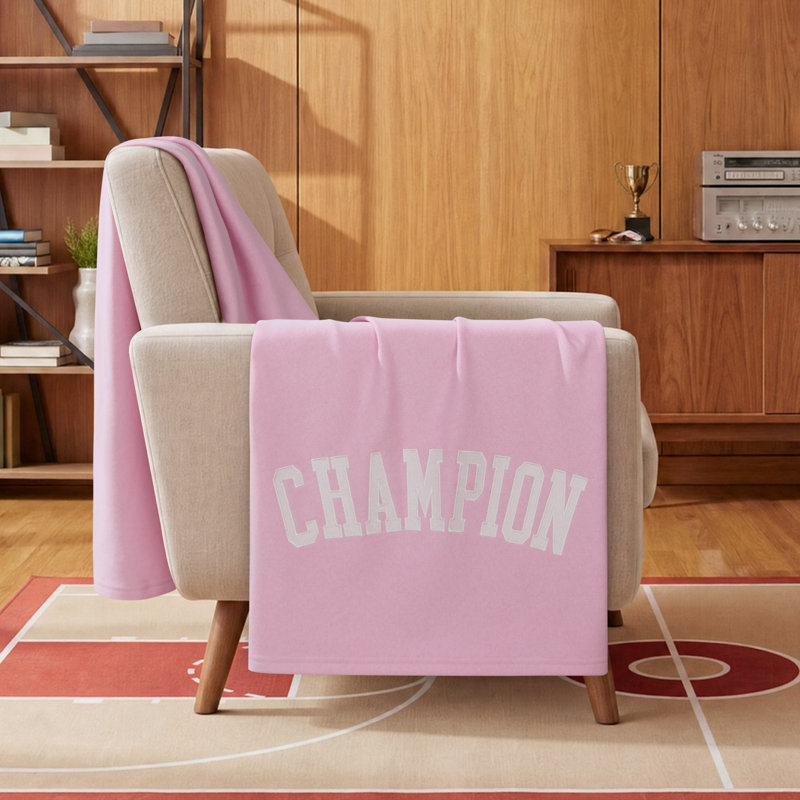 Champion Jersey with Fleece Backing Throws, Pink