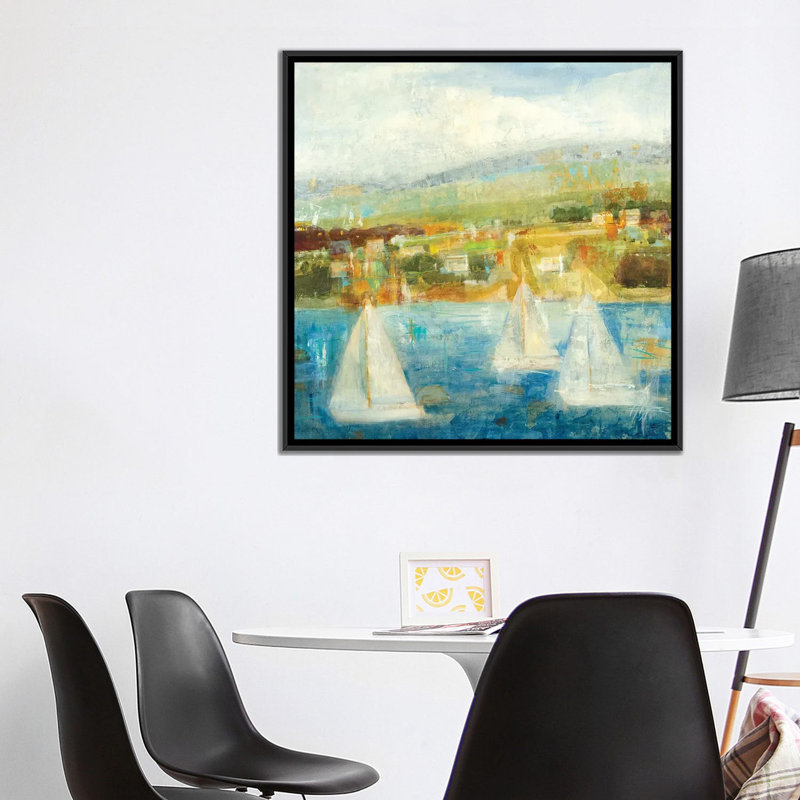 « brisk vents », impression sur toile, H 18 po x l 18 po x P 1,5 po, Toile avec cadre noir, Pas de tapis