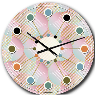 Horloge murale abstraite à motif abstrait rétro