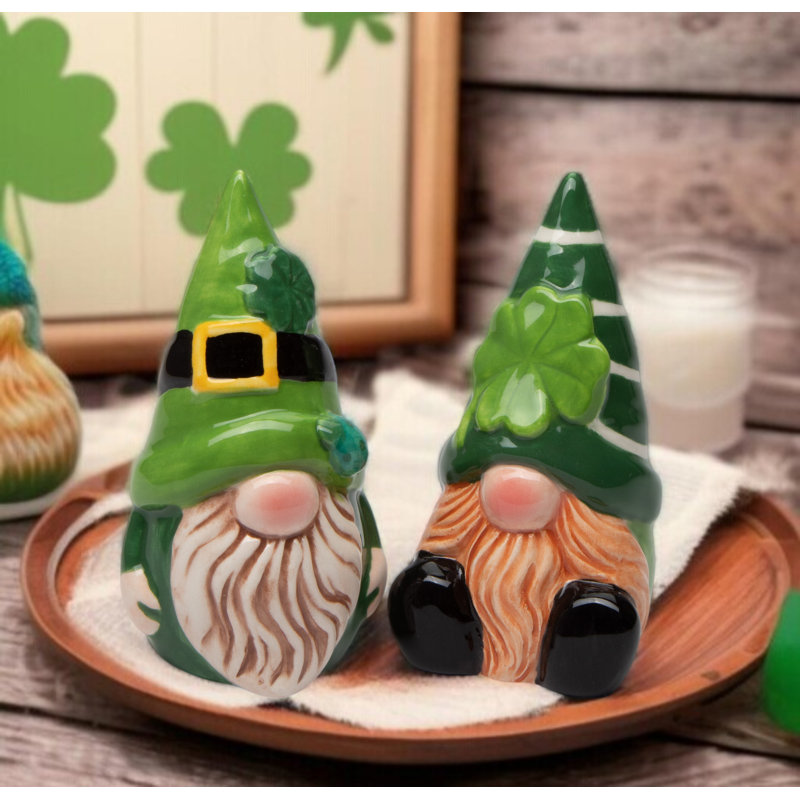 St. Patrick Gnome Salt And Pepper Shaker Set