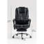 Fauteuil de massage avec chauffeur, repose-pieds, noir