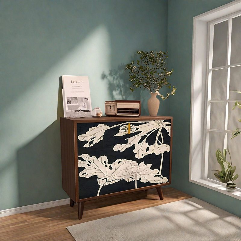 Elegant Walnut Cabinet with Spacious Top