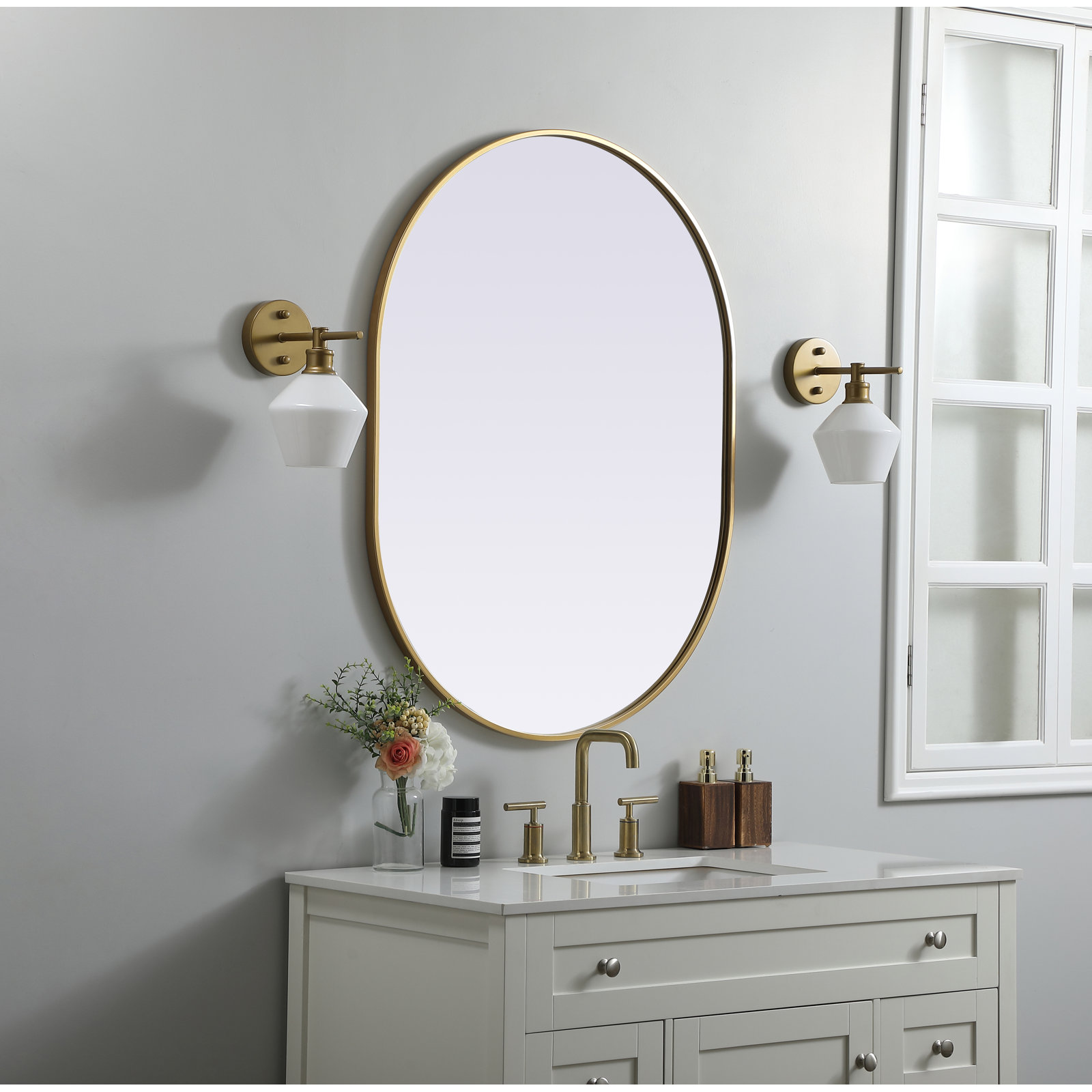 Sabine Accent Mirror, Brass, 40" x 30"