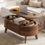 Table basse à plateau relevable avec rangement Lyra, table basse ovale en bois moderne, table basse en noyer pour le salon, l 38,6 po x P 18,9 po x H 18,5 po-550276709