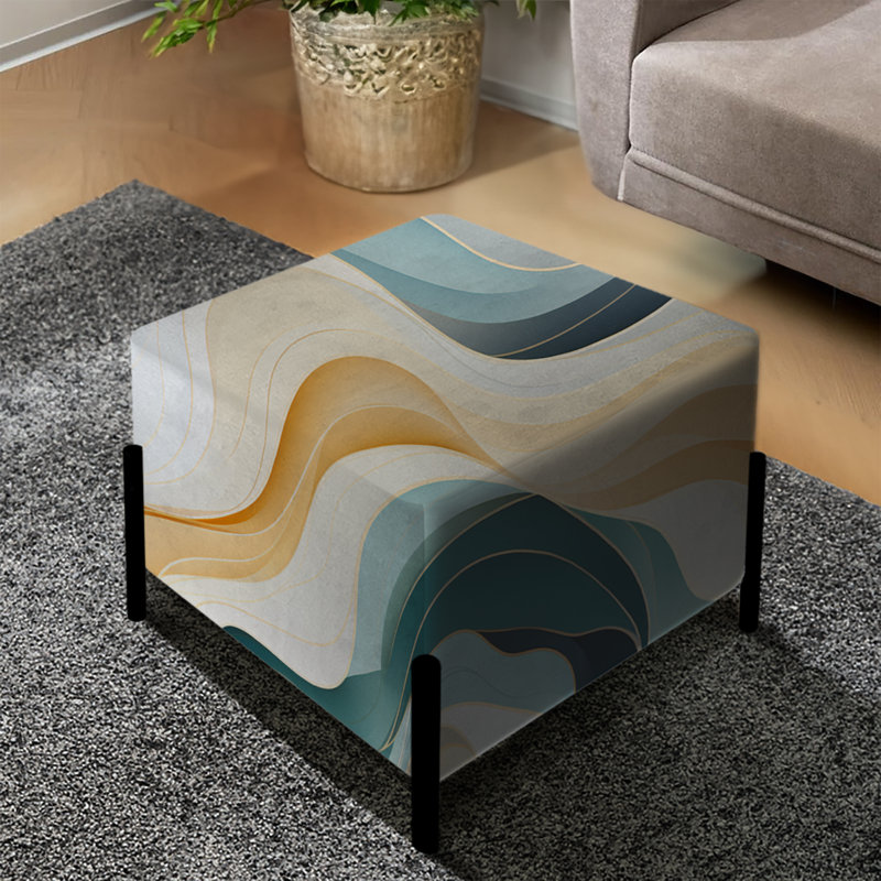 Coastal Reflections - Repose-pieds carré abstrait