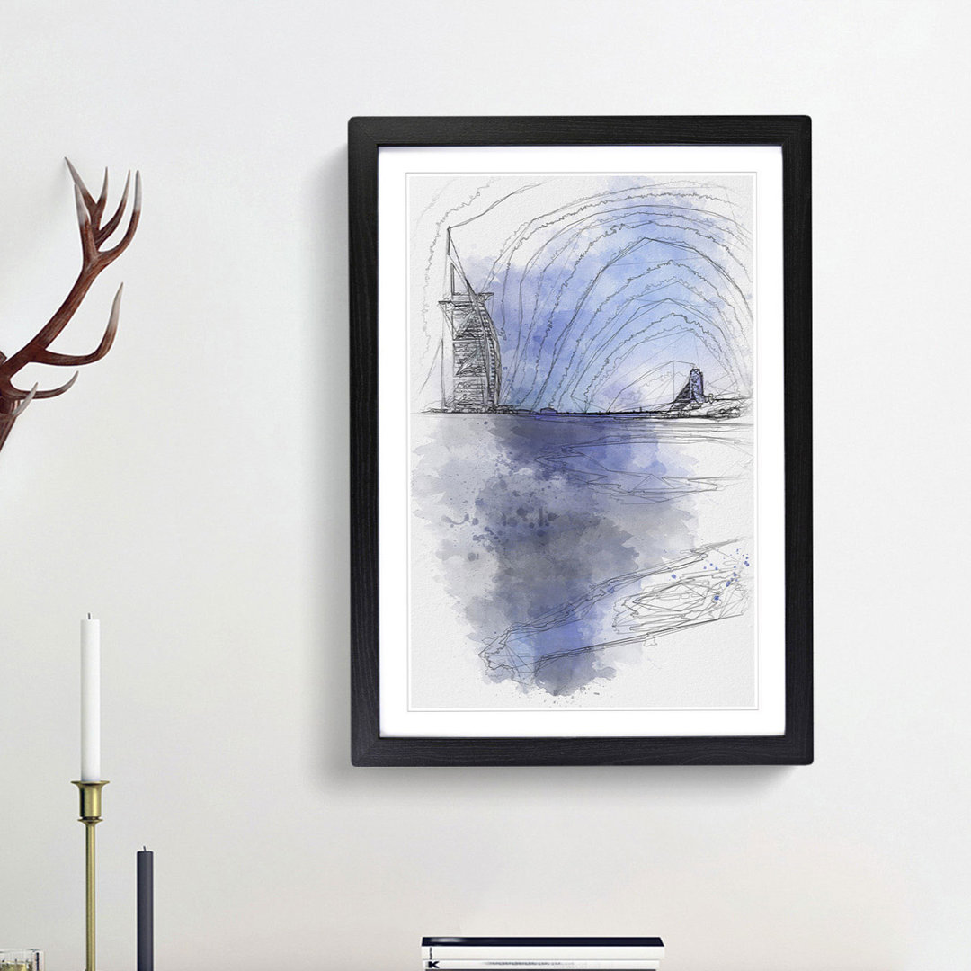 The Burj Al Arab Hotel in Dubai - Picture Frame Painting Print