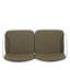 Causeuse d'extérieur en PP Luna, structure blanche avec coussin vert Luna