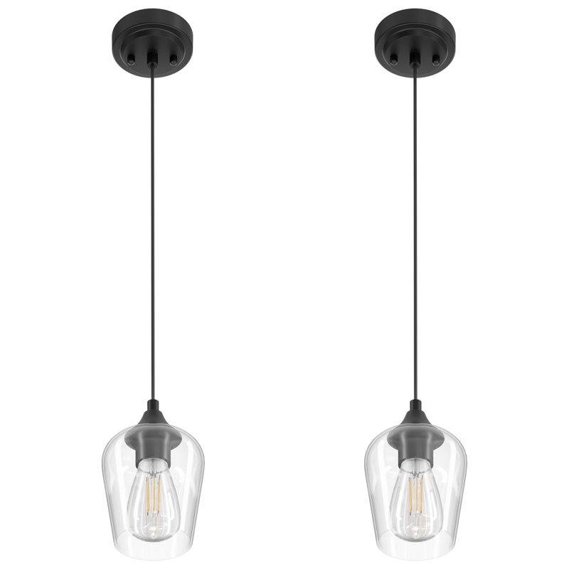 Luminaire suspendu à hauteur réglable, Noir mat, 2