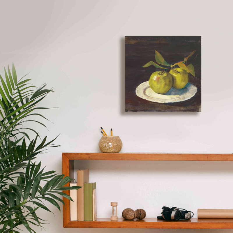 «Aaryon Green Apple I Dark Brown on Canvas» par Carol Rowan, reproduction, H 12 po x l 12 po x P 0,75 po