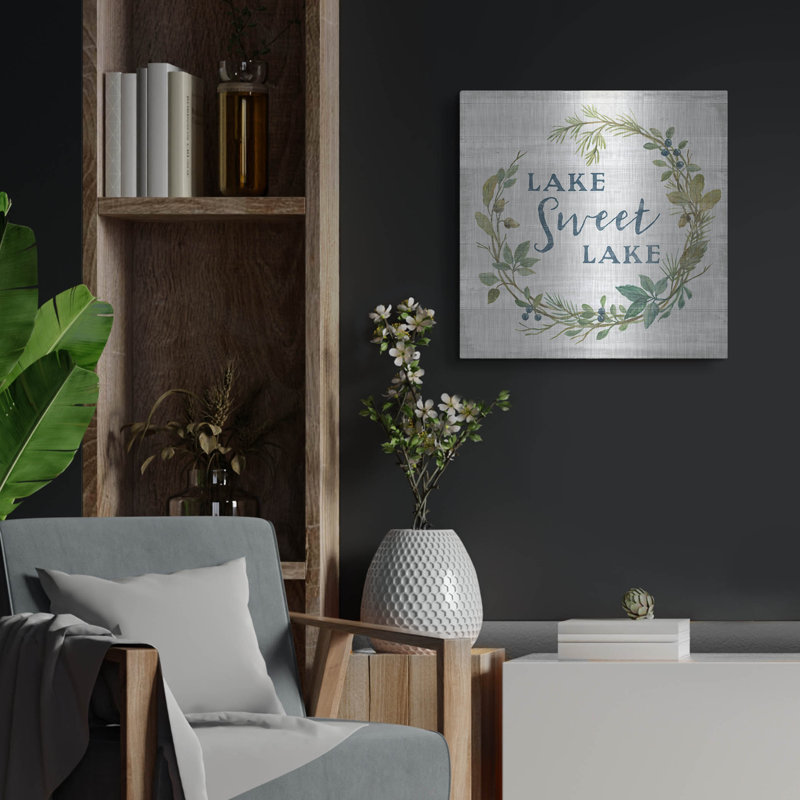 Art mural en métal luxueux «Lakeside Retreat V» par Silvia Vassileva, 12 po x 12 po, H 24 po x l 24 po