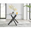 Lenworth Modern Black Metal and Glass Dining Table Set - x6 Luxury Faux Leather Dining Chairs-70726010