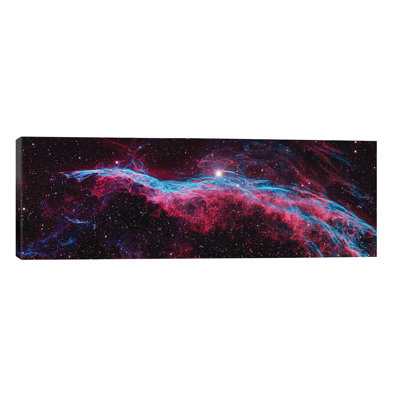 Ngc 6960 (witch's Broom), Western Veil of The Veil Nebula 1 Piece Wrapped Canvas Panoramic Wall Art