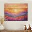 Coucher de soleil avec fleurs sauvages II - paysage traditionnel sur bois de pin naturel-2115192431