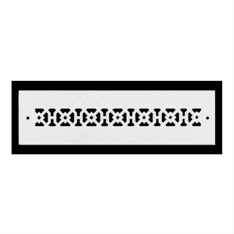 Ouverture de conduit 2 po x 14 po AIR RETOUR | Grille d'air lourde en fonte d'aluminium (4 po x 16 po au total) | Thermolaqué