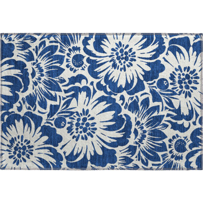 Premium Machine Washable Cerrito AMF551 Navy Rug