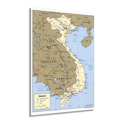 "Carte du Viêt Nam" de 2001, art mural sur papier