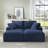 Boneless Compressible Double Chaise Lounge With Cupholders - No Assembly Required, Fluffy Modern Sleeper Loveseat For Indoor Living Room Bedroom Reading-1953640046