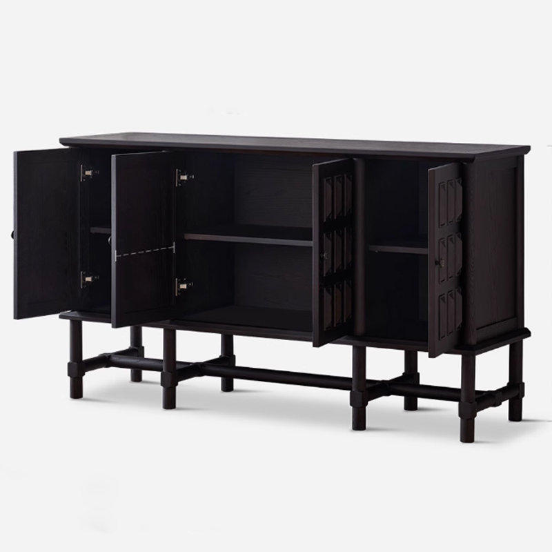 Buffet multi-fonctions en bois massif French French, Noir, noir, noir, noir