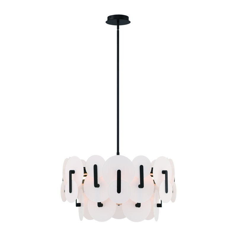 Lustre 2 lumières DEL Nuvola, Noir mat