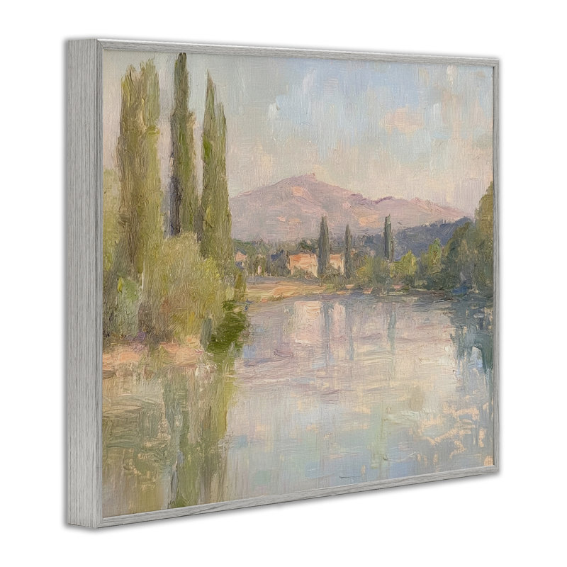 Giclée encadrée «Place by the Lake», conception par Petal Prints Design, H 24 po x l 30 po, Estampe numérique Farmhouse