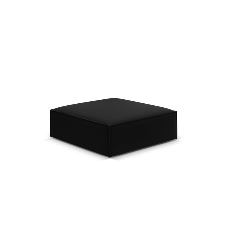 Leilend 100cm Wide Rectangle Solid Colour Footstool Ottoman, Black 100% Polyester