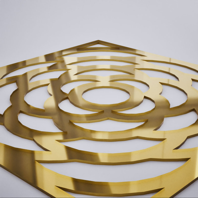 Panneaux muraux décoratifs en acrylique Edinburg, moyen, l 15 3/8 po x H 15 3/8 po x T 1/8 po, miroir doré Edinburg, Doré