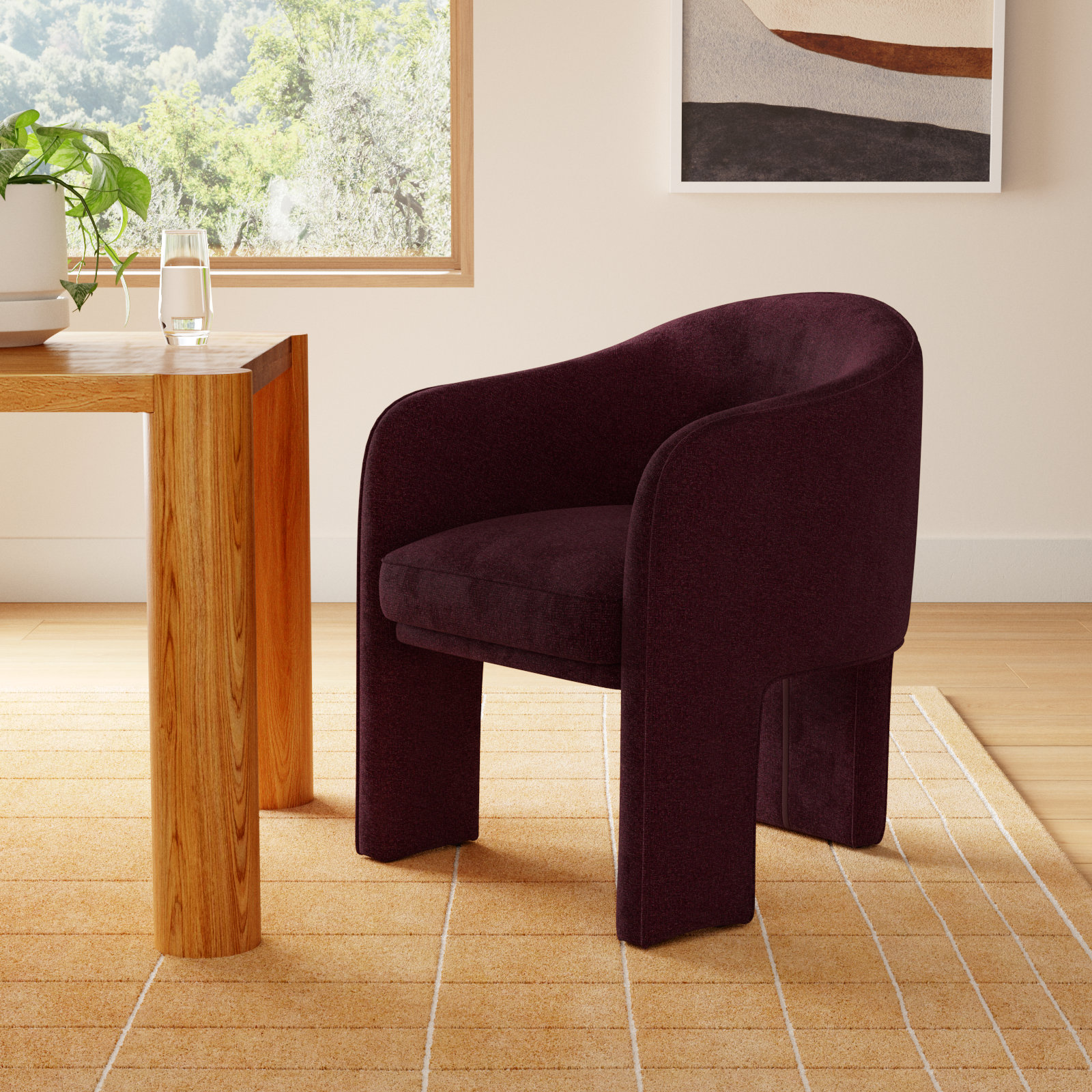 Lilibeth Dining Chair, Plum Performance