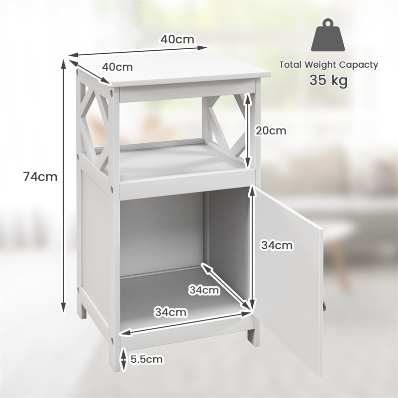 Freestanding Bathroom Cabinet, White