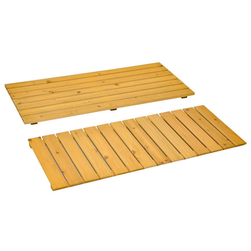 Banc de rangement en bois Kerveen, Jaune