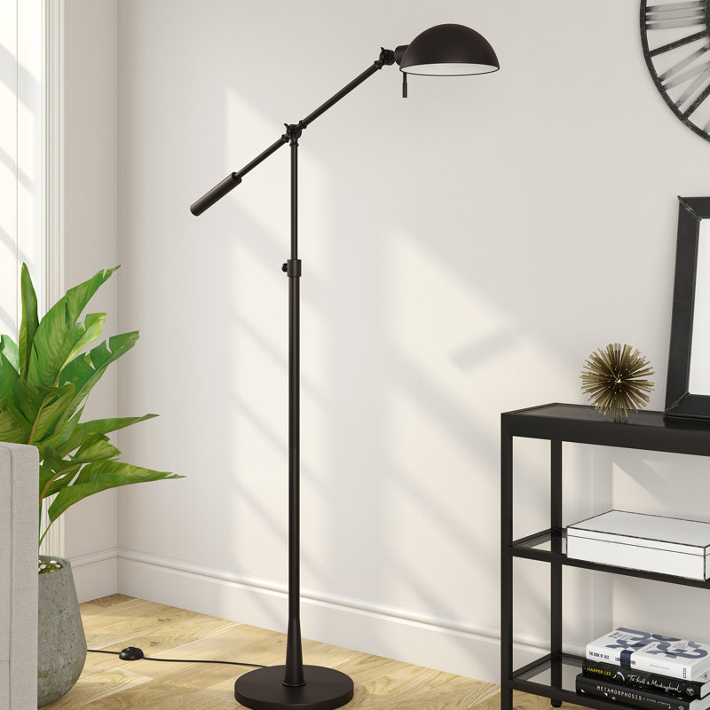 Shraga 61'' Task Floor Lamp, Black, Black