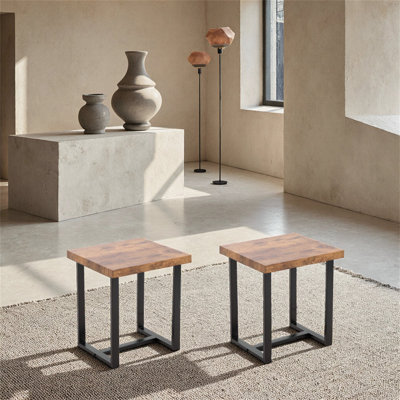 Two-Piece Sofa Table Set With Metal Legs