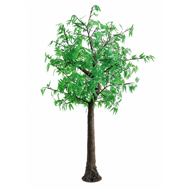 9.25 ft Plug-In Illuminated Olive Leaf Tree, Warm White LED — Indoor & Outdoor Décor