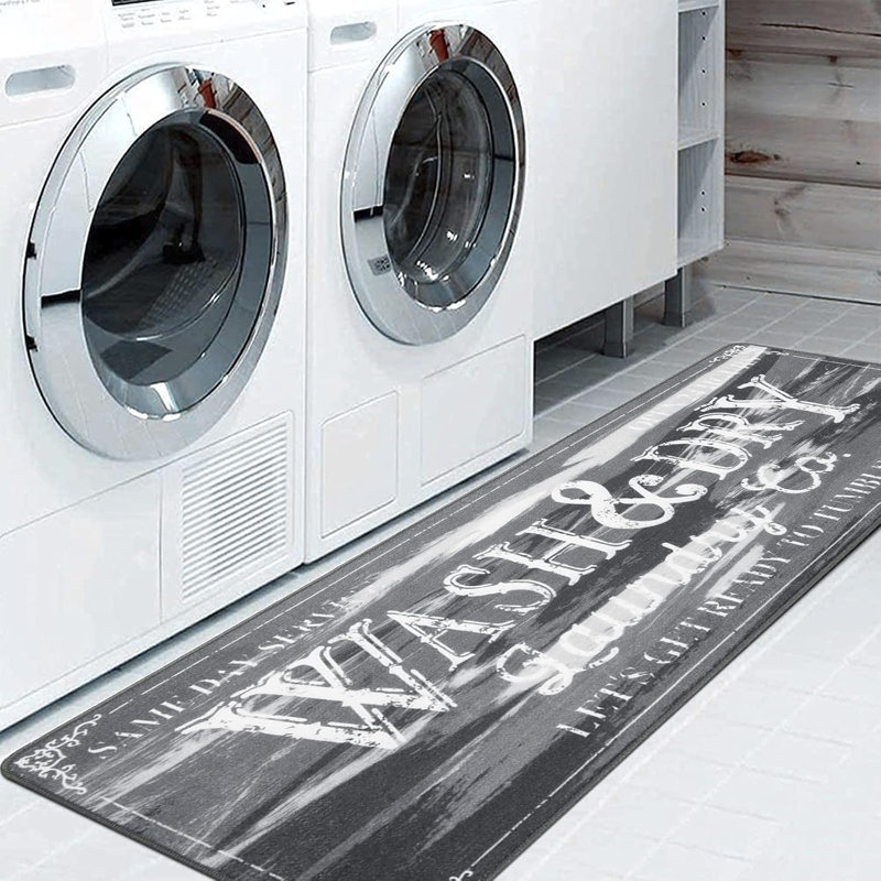 Gray Nylon Laundry Room Mat 2×6FT Kitchen Mat